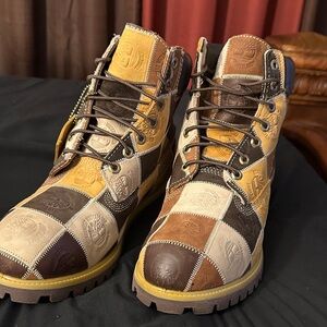 Timberland Multicolor Patchwork Leather Boots